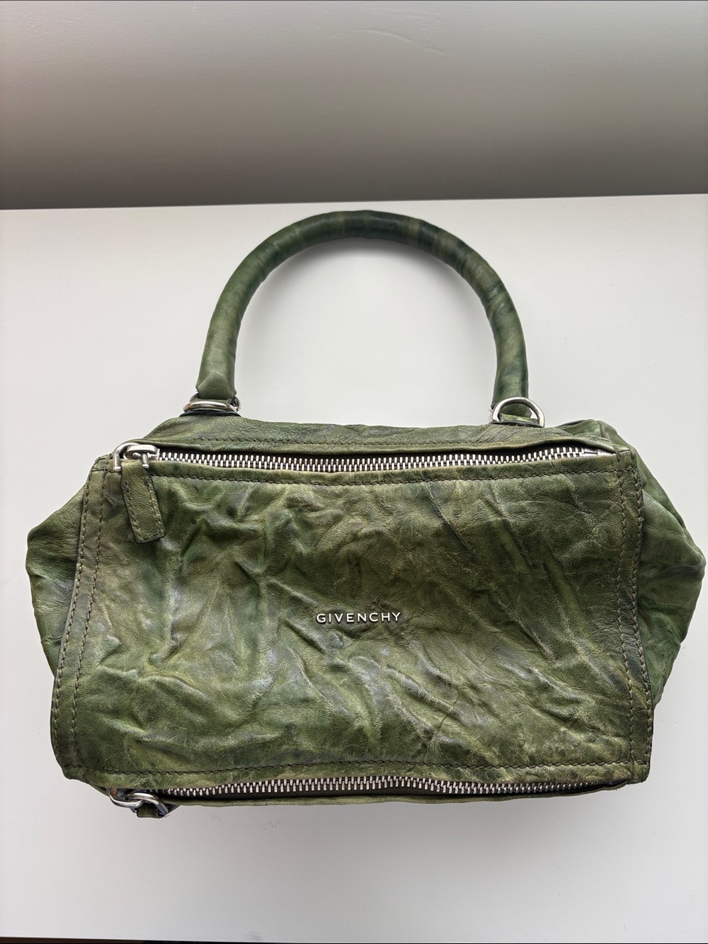 Givenchy Khaki Pepe Leather Small Pandora